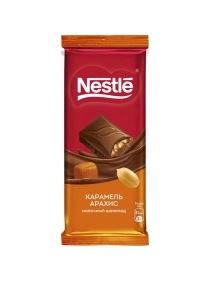 Молочный шоколад Nestle с карамелью и арахисом 82г