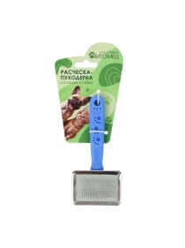 Расческа-пуходерка для кошек и собак "Пушок" 14 см