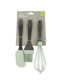Набор кухонный (лопатка, кисть, венчик), 3 шт.