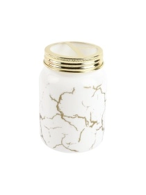 Подставка для зубных щёток с разделителем "Мрамор", 450 мл, опаловое стекло