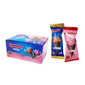 Вафельный рожок с начинкой Кремали, 11г