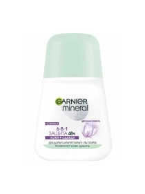 Дезодорант-антиперспирант роликовый для тела 50мл Garnier Mineral  Защита 6 в 1 48Ч