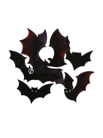 Набор декоративных стикеров "Летучие мыши", 12 шт