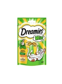 Лакомство Dreamies для взрослых кошек с курицей и кошачьей мятой «MIX» 60г