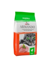 Корм сухой для кошек  "ARMANDO" со вкусом индейки, 400 г