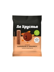 Полоски кондитерские "ЛеХрустье" со вкусом карамели и тирамису 100г
