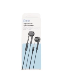 Наушники проводные внутриканальные с микрофоном, 1,2 м (PK190-black)