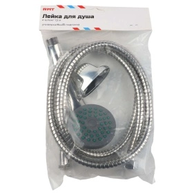 Лейка для душа 1 режим, 18*6,5 см, 1 шт + шланг, 1,5 м