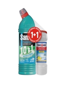 Средство санитарно-гигиеническое "Sanfor " Универсал (Морской бриз), 750 г + Средство чистящее "Чист