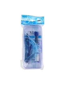 Набор для черчения, 7 предм. (два треугольница, транспортир, линейка, циркуль с механическим каранда