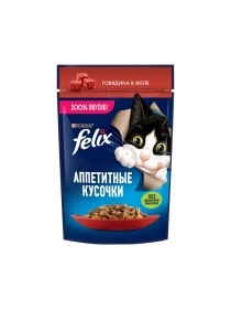 Феликс 75г Конс д/к кусочки в желе говядина