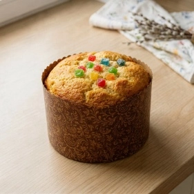 Форма бумажная д/куличей  d90xh90мм ФЛОРА