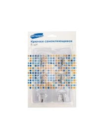 Набор самоклеящихся крючков,  6 шт,6*6*2 см