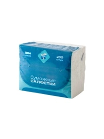 Салфетки бумажные "BUMKO" листовые V-сложение  в пленке 200л белые 2-х слойные (Компакт синий)