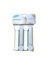 Зажимы для пакетов, 4 шт, 10,5*2,5 см