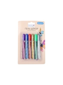 Гель-декор с блестками, 6 шт