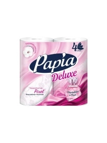PAPIA бумага туалетная белая Deluxe Paradiso Fiori четырехслойная 4шт