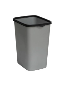 Ведро для мусора с фиксатором "Tandem" 9л (сер.металлик/черный)