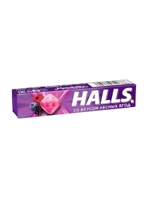Карамель леденцовая HALLS со вкусом клубники, малины и черники 25,2г