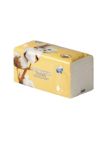 Полотенца бумажные  листовые V-сложение в пленке 200л  белые 1- слойные (200*200) Хлопок