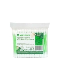 Косметические ватные палочки MEDTOUCH  100 шт. в  ПЭ упак.