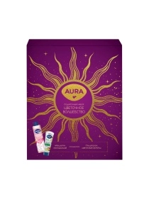 AURA Подарочный набор Цветочное волшебство: Гель для душа Цветочный коктейль 250 мл + Крем для рук «Обогащающий» 75 мл