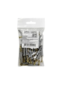 Дюбель с шурупом 6х40 потайной борт, 40 шт.