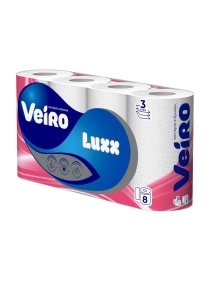Бумага туалетная Veiro  Luxoria трехслойная 8 шт.