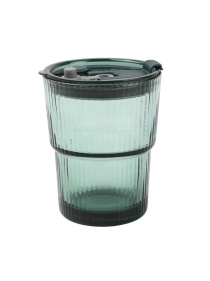 Стакан с трубочкой "Green vibes", 380 мл (PX0462)