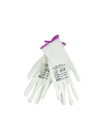 Перчатки белые из полиэстра с белым ПУ покрытием,"RMT" р-р 8