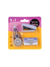 Набор канцелярский (корректор-лента, степлер, скобы) (PK1058)