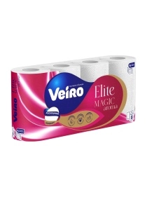 Бумага туалетная ролевая  Veiro Elite Magic, 4-слойная, 8 рул. в компл