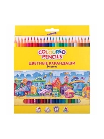 Карандаши цветные ЮНЛАНДИЯ, 24 цвета, классические, 181838