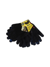 Перчатки х/б 10 кл 4-х нитка с ПВХ "черные" 3 пары