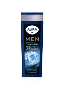 Гель для душа 3в1 Ультра Чистота AURA Men 380мл