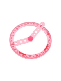 Транспортир 360 градусов с угольником, 13,5*12,5 см (PK1184)