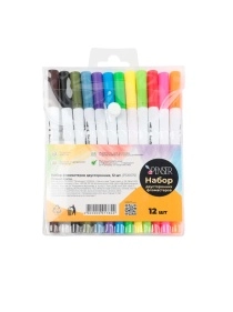 Набор фломастеров двусторонних, 12 шт