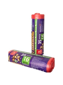 Пакеты для мусора с Завязками (Ушками)35л / 16 шт, размер пакета 500*600, 12 мкм.