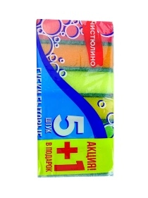 Губки бытовые "ЧИСТЮЛИНО" 95х65х33мм, 6 шт