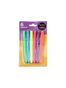 Набор маркеров-текстовыделителей,6шт, 6цв, 13,5см