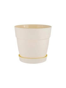 Горшок для цветов InGreen Villa de Fiori с фиксируемым поддоном 4л, D200мм белоснежный жасмин