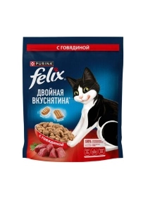 Корм сух. Felix Двойная вкуснятина, говядина, 600г