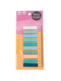Закладки для книг, 10 по 20 шт, 4,4*1,1 см