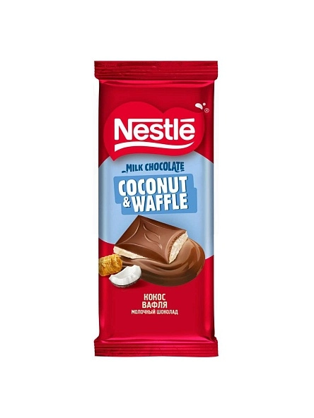 Шоколад Нестле молочный и белый с кокос стружкой 75г