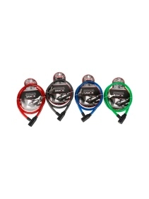 Замок велосипедный противоугонный тросовый, металл, пластик, 12x100см, микс цвета