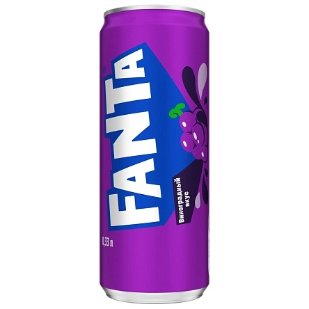 Напиток безалкогольный газированный "Фанта" со вкусом винограда", 0,33л