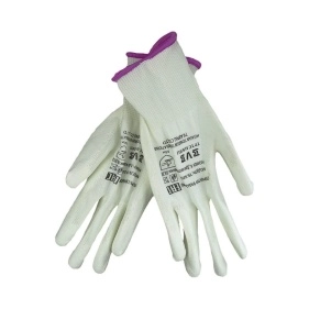 Перчатки белые из полиэстра с белым ПУ покрытием,"RMT" р-р 8