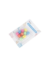 Набор ластиков-насадок на карандаш "Гептаэдр" 10 шт, в миксе цветов, 2*1,4см