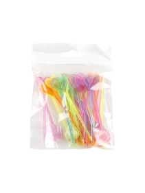 Пики декоративные 35 шт, 80 мм, "Сердечко", цветные 