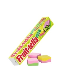 Жевательные конфеты "FRUITTELLA кислый микс 2в1" со вкусами яблока и клубники, лимона и малины 41г_9х21шт